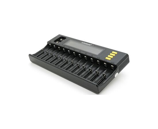 Зарядное устройство для аккумуляторов Liitokala 12 Slots+2, Ni-Mh/Li-ion/LiFePo4/Крона, LED+LCD (Lii-S12)
