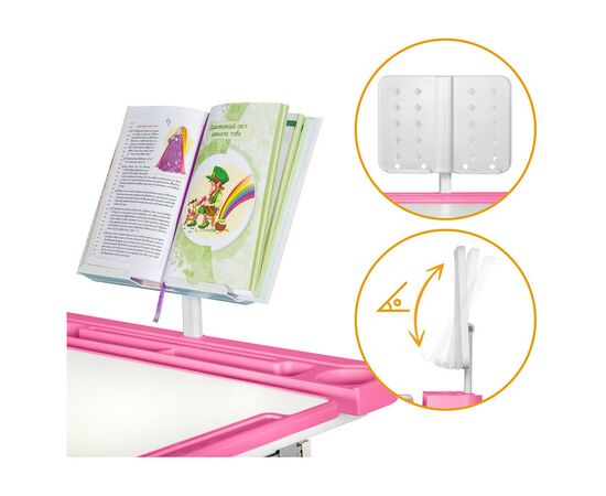 Парта зі стільцем Evo-kids BD-23 PN, зображення 6 Парта зі стільцем Evo-kids BD-23 PN, зображення 6