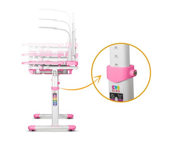 Парта зі стільцем Evo-kids BD-23 PN, зображення 7 Парта зі стільцем Evo-kids BD-23 PN, зображення 7