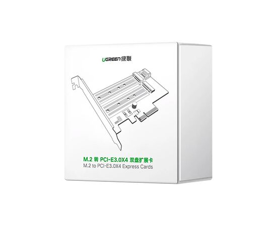 Контролер Ugreen PCI-E 3.0 for SSD M.2 NVMe + M.2 NGFF CM302 (70504), зображення 11 Контролер Ugreen PCI-E 3.0 for SSD M.2 NVMe + M.2 NGFF CM302 (70504), зображення 11