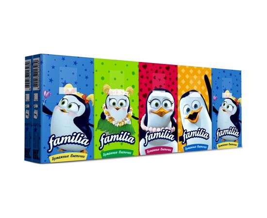 Серветки косметичні Familia 3 шари 10 пачок по 10 шт. (8690536063284), зображення 2 Серветки косметичні Familia 3 шари 10 пачок по 10 шт. (8690536063284), зображення 2