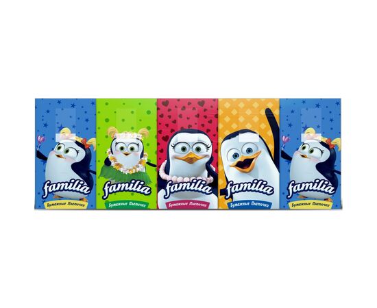 Салфетки косметические Familia 3 слоя 10 пачек по 10 шт. (8690536063284)