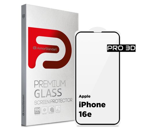 Стекло защитное Armorstandart Pro 3D Apple iPhone 16e Black (ARM76271)