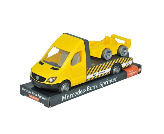Спецтехника Tigres Mercedes-Benz Sprinter эвакуатор (желтый) на планшетке (39711)
