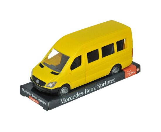 Машина Tigres Mercedes-Benz Sprinter пассажирский (желтый) на планшетке (39716)