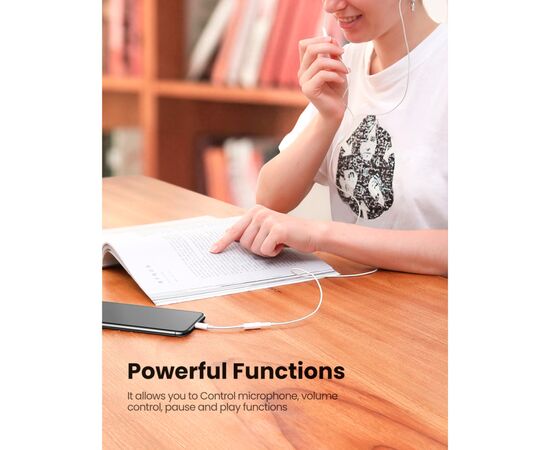 Переходник Lightning to 3.5 mm 0.1m Headphone Jack Adapter Model US212 white Ugreen (30759), изображение 6 Переходник Lightning to 3.5 mm 0.1m Headphone Jack Adapter Model US212 white Ugreen (30759), изображение 6