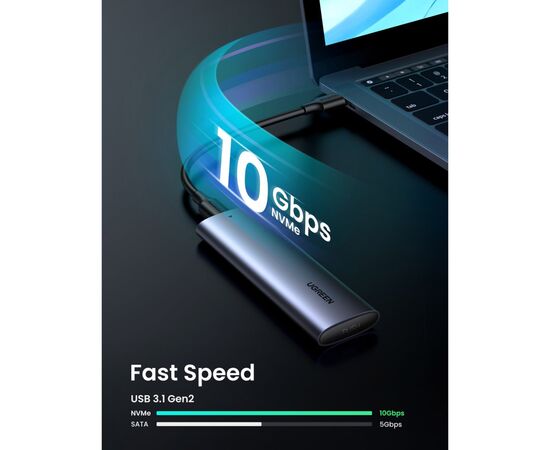 Карман внешний Ugreen SSD M.2 (NVME) M-KEY 3.1 GEN2 CM400 (10902), изображение 3 Карман внешний Ugreen SSD M.2 (NVME) M-KEY 3.1 GEN2 CM400 (10902), изображение 3