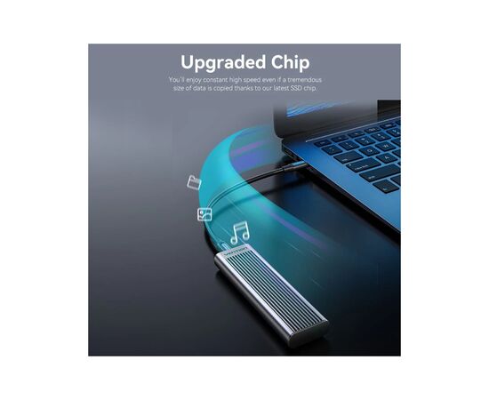 Карман внешний Vention SSD M.2 (NVME) M-key USB Type-C 3.2 10Gbps Heat Sink Aluminum (KPKH0), изображение 5 Карман внешний Vention SSD M.2 (NVME) M-key USB Type-C 3.2 10Gbps Heat Sink Aluminum (KPKH0), изображение 5