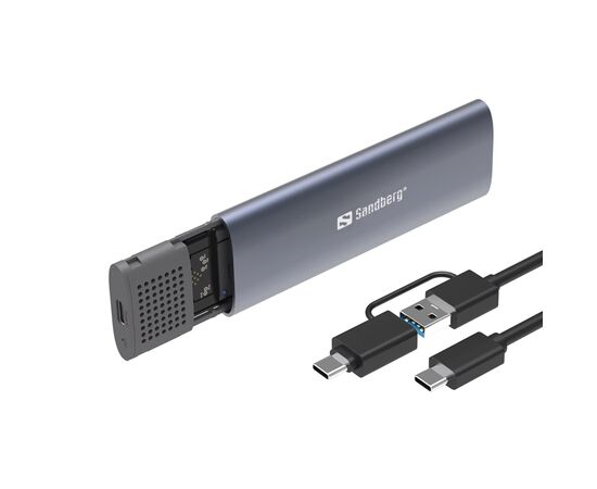 Карман внешний Sandberg SSD M.2, (NVMe) M-Key USB Type-C 3.2 (136-39), изображение 4 Карман внешний Sandberg SSD M.2, (NVMe) M-Key USB Type-C 3.2 (136-39), изображение 4