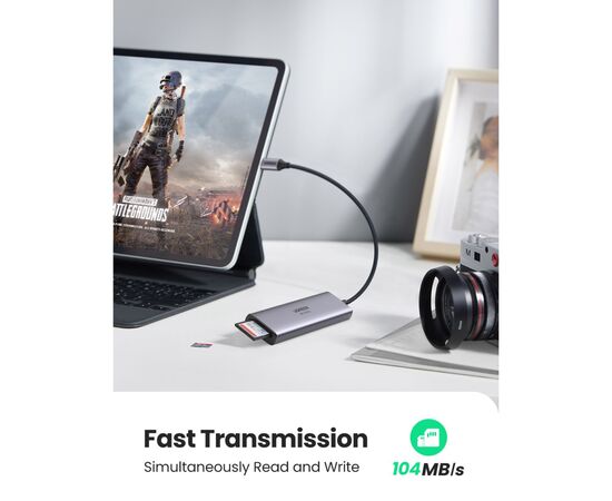 Концентратор Ugreen USB3.1 Type-C to HDMI 4K60Hz/USB 3.0х2/SD/TF/PD 100W 5-in-1 CM511 (60383), изображение 3 Концентратор Ugreen USB3.1 Type-C to HDMI 4K60Hz/USB 3.0х2/SD/TF/PD 100W 5-in-1 CM511 (60383), изображение 3