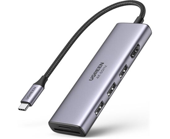 Концентратор Ugreen USB3.1 Type-C to HDMI 4K60Hz/USB 3.0х2/SD/TF/PD 100W 5-in-1 CM511 (60383)
