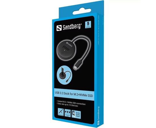 Док-станция Sandberg USB3.2 Type-C toSSD M.2 NVMe M Key (136-47), изображение 3 Док-станция Sandberg USB3.2 Type-C toSSD M.2 NVMe M Key (136-47), изображение 3