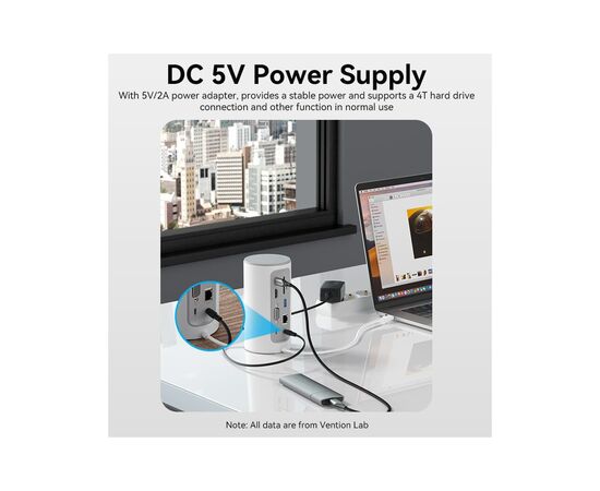 Концентратор Vention USB3.1 Type-C to HDMI/VGA/USB3.0x3/RJ45/SD/TF/TRRS 3.5m/PD/DC100W12-in-1 (TPHWC-EU), изображение 11 Концентратор Vention USB3.1 Type-C to HDMI/VGA/USB3.0x3/RJ45/SD/TF/TRRS 3.5m/PD/DC100W12-in-1 (TPHWC-EU), изображение 11
