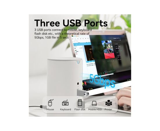 Концентратор Vention USB3.1 Type-C to HDMI/VGA/USB3.0x3/RJ45/SD/TF/TRRS 3.5m/PD/DC100W12-in-1 (TPHWC-EU), изображение 6 Концентратор Vention USB3.1 Type-C to HDMI/VGA/USB3.0x3/RJ45/SD/TF/TRRS 3.5m/PD/DC100W12-in-1 (TPHWC-EU), изображение 6