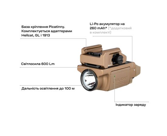 Фонарь Olight PL-Mini 3 Valkyrie Desert Tan (0.0002.0102), изображение 10 Фонарь Olight PL-Mini 3 Valkyrie Desert Tan (0.0002.0102), изображение 10