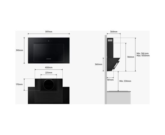 Вытяжка кухонная Samsung NK24B3501VB/WT, изображение 9 Вытяжка кухонная Samsung NK24B3501VB/WT, изображение 9