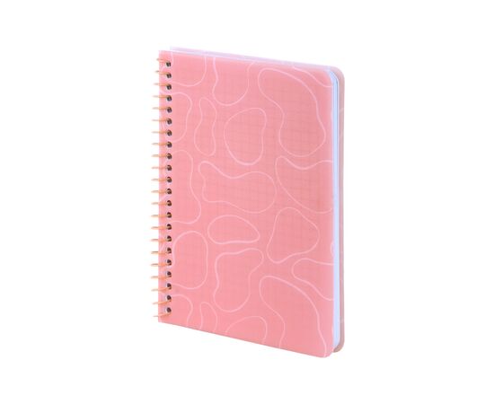 Блокнот Axent на спирали B6 80 листов, клетка, пластиковая обложка, розовый (8463-2-A), изображение 2 Блокнот Axent на спирали B6 80 листов, клетка, пластиковая обложка, розовый (8463-2-A), изображение 2