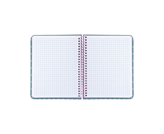 Блокнот Axent на спіралі В6 120 аркушів, клітинка, тверда обкладинка, сірий (8461-2-A), зображення 4