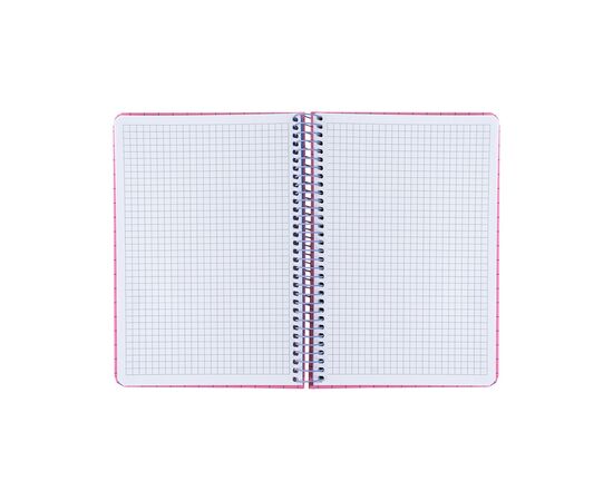 Блокнот Axent на спіралі А5 120 аркушів, клітинка, тверда обкладинка, рожевий (8460-2-A), зображення 4