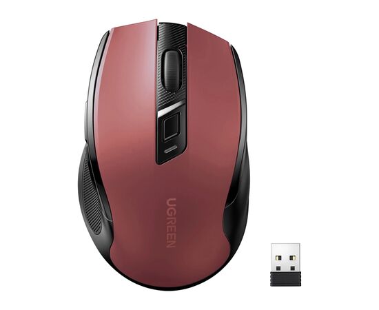 Мышка Ugreen MU006 Ergonomic Wireless Red/Black (25752), изображение 2 Мышка Ugreen MU006 Ergonomic Wireless Red/Black (25752), изображение 2