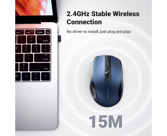 Мышка Ugreen MU006 Ergonomic Wireless Blue (15064), изображение 7 Мышка Ugreen MU006 Ergonomic Wireless Blue (15064), изображение 7