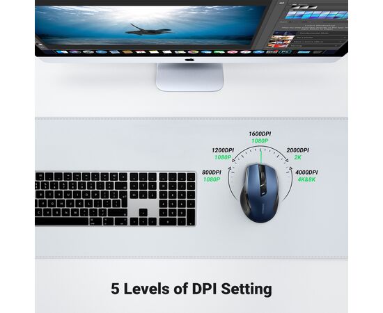 Мышка Ugreen MU006 Ergonomic Wireless Blue (15064), изображение 8 Мышка Ugreen MU006 Ergonomic Wireless Blue (15064), изображение 8