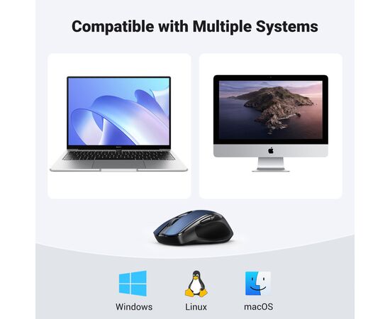 Мышка Ugreen MU006 Ergonomic Wireless Blue (15064), изображение 9 Мышка Ugreen MU006 Ergonomic Wireless Blue (15064), изображение 9
