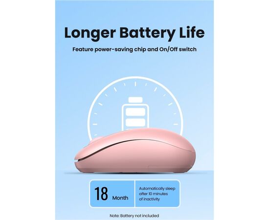 Мишка Ugreen MU105 Wireless Pink (90686), зображення 11 Мишка Ugreen MU105 Wireless Pink (90686), зображення 11