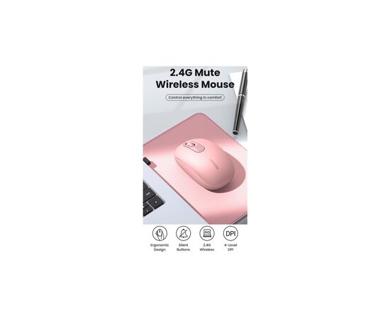 Мишка Ugreen MU105 Wireless Pink (90686), зображення 5 Мишка Ugreen MU105 Wireless Pink (90686), зображення 5