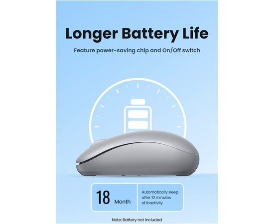 Мышка Ugreen MU105 Wireless Gray (90669), изображение 12 Мышка Ugreen MU105 Wireless Gray (90669), изображение 12