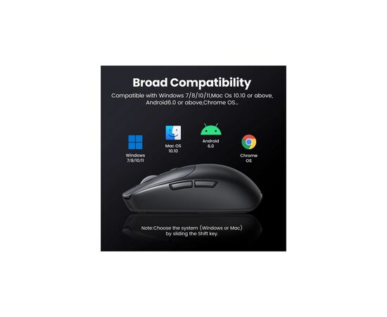 Мишка Ugreen MU103 Wireless/Bluetooth Black (90539), зображення 10 Мишка Ugreen MU103 Wireless/Bluetooth Black (90539), зображення 10
