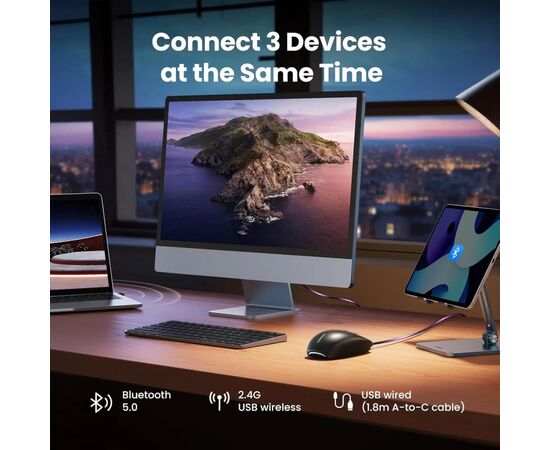Мишка Ugreen MU103 Wireless/Bluetooth Black (90539), зображення 12 Мишка Ugreen MU103 Wireless/Bluetooth Black (90539), зображення 12
