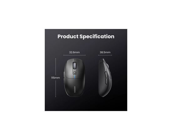 Мишка Ugreen MU103 Wireless/Bluetooth Black (90539), зображення 7 Мишка Ugreen MU103 Wireless/Bluetooth Black (90539), зображення 7