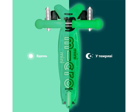 Самокат Micro Mini Deluxe Glow LED Крижаний лайм (MMD216), изображение 7 Самокат Micro Mini Deluxe Glow LED Крижаний лайм (MMD216), изображение 7