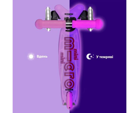 Самокат Micro Mini Deluxe Glow LED Морозний рожевий (MMD217), изображение 7 Самокат Micro Mini Deluxe Glow LED Морозний рожевий (MMD217), изображение 7