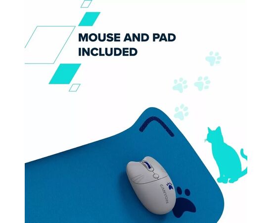 Комплект Canyon HSET-W6 Kitty Edition Wireless UA Blue (CNS-HSETW6BL), изображение 7 Комплект Canyon HSET-W6 Kitty Edition Wireless UA Blue (CNS-HSETW6BL), изображение 7