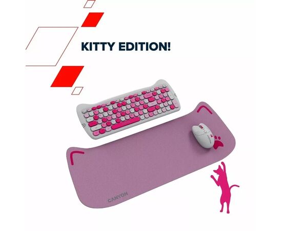 Комплект Canyon HSET-W6 Kitty Edition Wireless UA Pink (CNS-HSETW6PK), изображение 7 Комплект Canyon HSET-W6 Kitty Edition Wireless UA Pink (CNS-HSETW6PK), изображение 7
