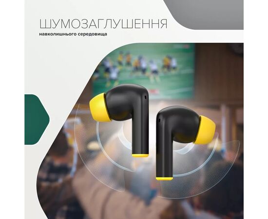 Наушники Canyon Hexagon 7 TWS ANC+ENC Wireless Charge Black/Yellow (CNS-TWS7BY), изображение 5 Наушники Canyon Hexagon 7 TWS ANC+ENC Wireless Charge Black/Yellow (CNS-TWS7BY), изображение 5
