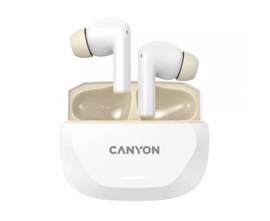Наушники Canyon Hexagon 7 TWS ANC+ENC Wireless Charge White/Beige (CNS-TWS7WB)