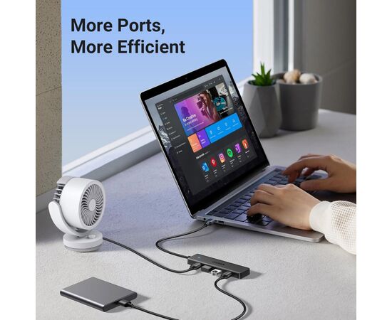 Концентратор Ugreen USB 3.0 to 4хUSB 3.0 1.0m Space Gray CM219 (35574), изображение 7 Концентратор Ugreen USB 3.0 to 4хUSB 3.0 1.0m Space Gray CM219 (35574), изображение 7