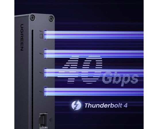 Концентратор Ugreen Thunderbolt 4 to 3xTh.4/3xUSBA 3.2/RJ45 Gigabit/140W ARevodok Max 8-in-1 U708 (25053EU), изображение 3 Концентратор Ugreen Thunderbolt 4 to 3xTh.4/3xUSBA 3.2/RJ45 Gigabit/140W ARevodok Max 8-in-1 U708 (25053EU), изображение 3