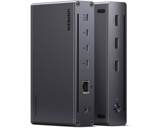 Концентратор Ugreen Thunderbolt 4 to 3xTh.4/3xUSBA 3.2/RJ45 Gigabit/140W ARevodok Max 8-in-1 U708 (25053EU)