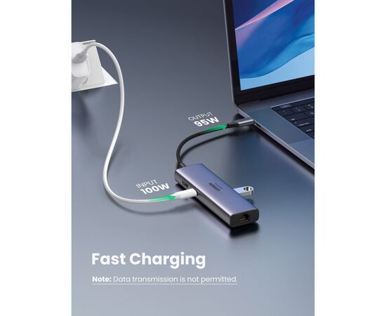 Концентратор Ugreen USB3.1 Type-C to HDMI/USB 3.0x2/RJ45/SD/TF/PD 100W CM512 (60515), изображение 11 Концентратор Ugreen USB3.1 Type-C to HDMI/USB 3.0x2/RJ45/SD/TF/PD 100W CM512 (60515), изображение 11