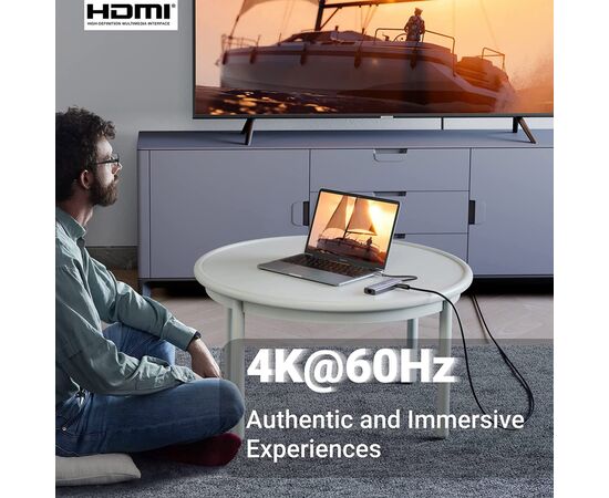 Концентратор Ugreen USB3.1 Type-C to HDMI/USB 3.0x2/RJ45/SD/TF/PD 100W CM512 (60515), изображение 5 Концентратор Ugreen USB3.1 Type-C to HDMI/USB 3.0x2/RJ45/SD/TF/PD 100W CM512 (60515), изображение 5