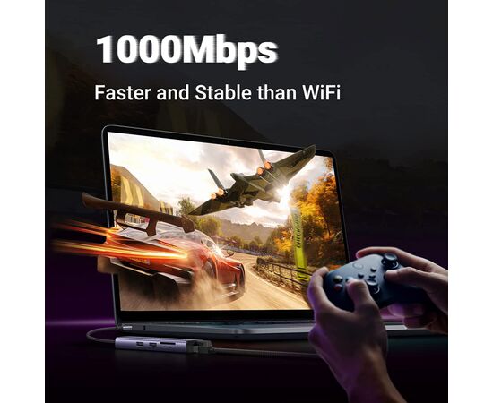 Концентратор Ugreen USB3.1 Type-C to HDMI/USB 3.0x2/RJ45/SD/TF/PD 100W CM512 (60515), изображение 6 Концентратор Ugreen USB3.1 Type-C to HDMI/USB 3.0x2/RJ45/SD/TF/PD 100W CM512 (60515), изображение 6