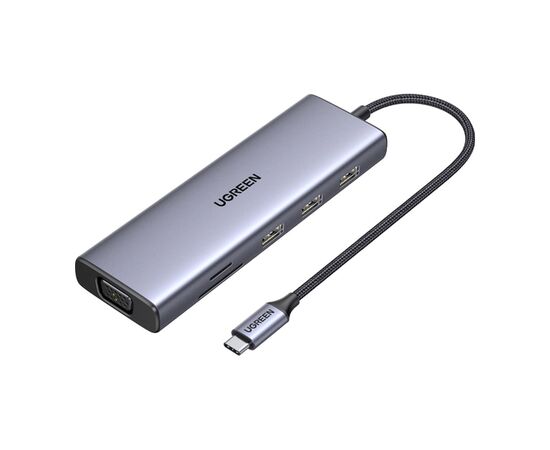 Концентратор Ugreen USB3.1 Type-C to HDMI60Hz/VGA/USB 3.0х3/RJ45/SD/TF/PD 100W 9-in-1 CM498 (15600)
