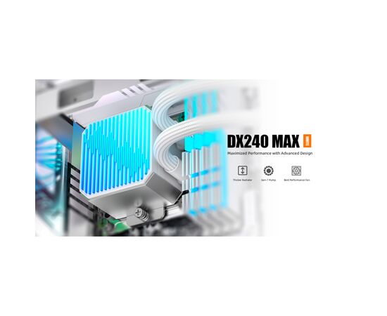 Система жидкостного охлаждения ID-Cooling DX240 Max White (DX240 MAX WHITE), изображение 8 Система жидкостного охлаждения ID-Cooling DX240 Max White (DX240 MAX WHITE), изображение 8