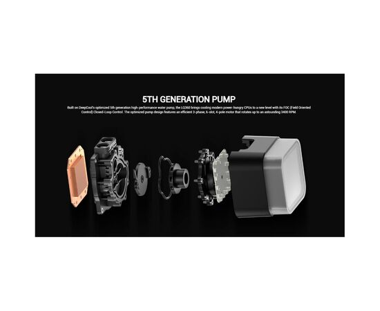 Система жидкостного охлаждения Deepcool LQ360 Black (R-LQ360-BKLSMW-G-1), изображение 8 Система жидкостного охлаждения Deepcool LQ360 Black (R-LQ360-BKLSMW-G-1), изображение 8