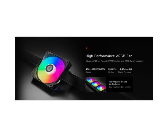 Система жидкостного охлаждения PcCooler DA360 ARGB BK, изображение 8 Система жидкостного охлаждения PcCooler DA360 ARGB BK, изображение 8