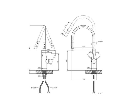 Смеситель Kroner Ersel-C03111BLK, изображение 9 Смеситель Kroner Ersel-C03111BLK, изображение 9